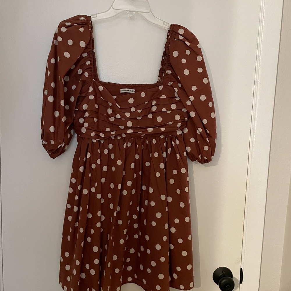Abercrombie & Fitch Brown Dress with White Dots